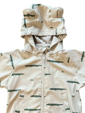 Kids Liewood Hooded Rain Jacket in with Crocodile Print
